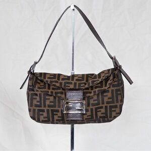 Fendi Zucca Double Flap Baguette